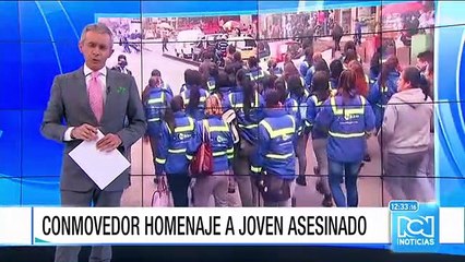 Rinden homenaje a empleado de Transmilenio asesinado por un colado en Bogotá