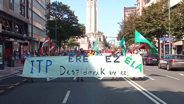 Trabajadores de ITP se manifiestan en Bilbao para rechazar el ERE