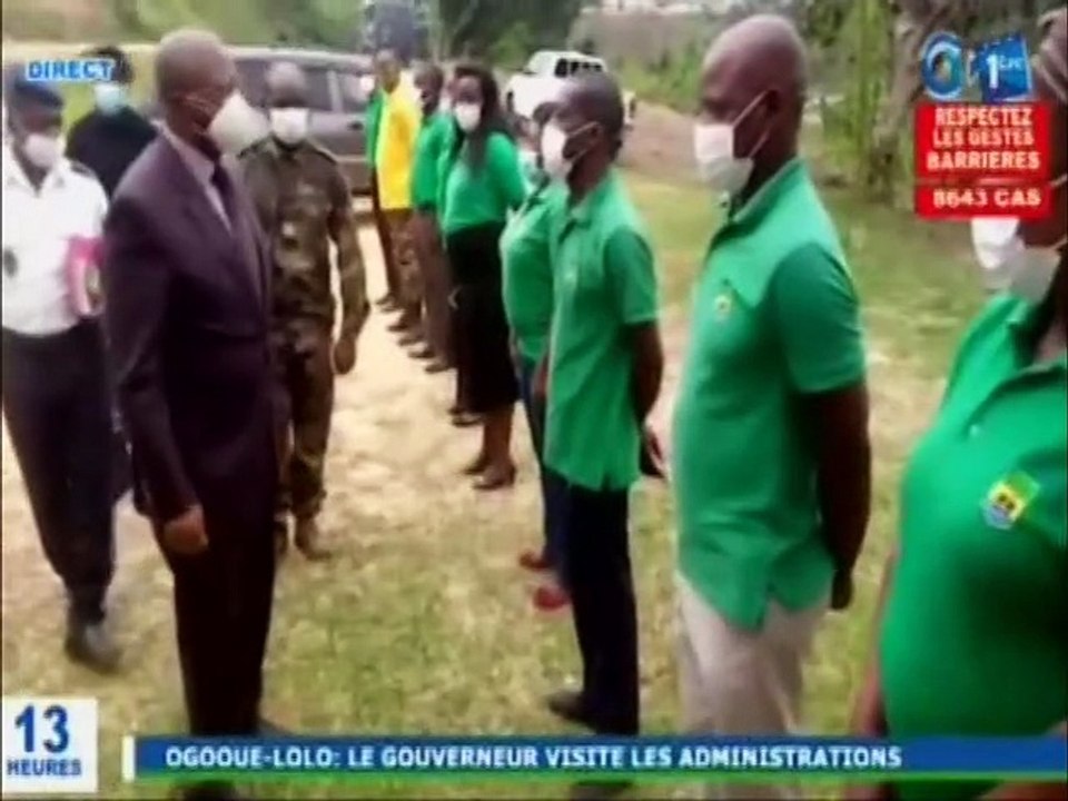 RTG / Visite du Gouverneur Jean Bosco ASSINGARAGNI dans les administrations de l’Ogooué-lolo