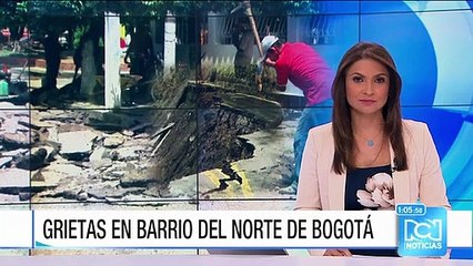 Impresionantes grietas en vía del norte de Bogotá