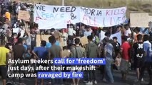 Migrants protest on Greek island of Lesbos after catastrophic fire