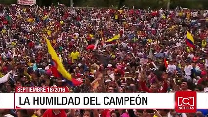 Multitudinario homenaje al campeón de la Vuelta a España en Bogotá