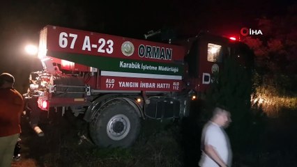 Karabük'te yıldırım düşmesi sonucu orman yangını çıktı