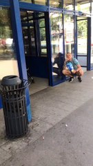 Smart Mom Using a Segway to Push Baby Stroller