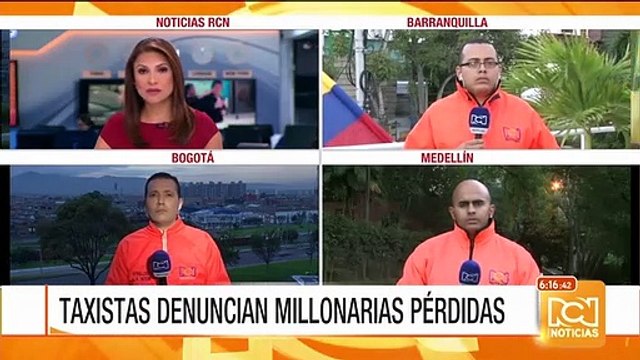 Taxistas de Medellín protestan en rechazo al servicio de Uber