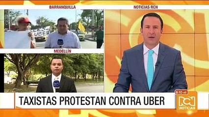 Taxistas de Barranquilla protestan contra el servicio de Uber