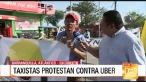 Taxistas de Barranquilla protestan contra el servicio de Uber