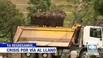 En duda la reapertura de la vía al Llano por nuevos deslizamientos