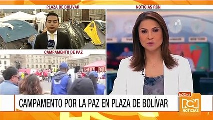 Así viven los jóvenes del campamento por la paz en la Plaza de Bolívar