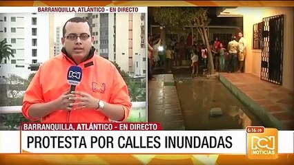 Protestas por calles inundadas en Soledad, Atlántico