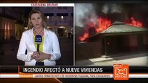 Pánico por incendio de varias viviendas en El Salado, Bolívar