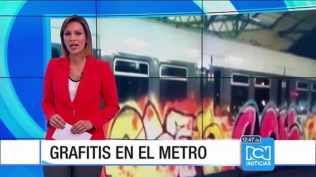 Rechazo en Medellín a grafitis pintados en un vagón del Metro