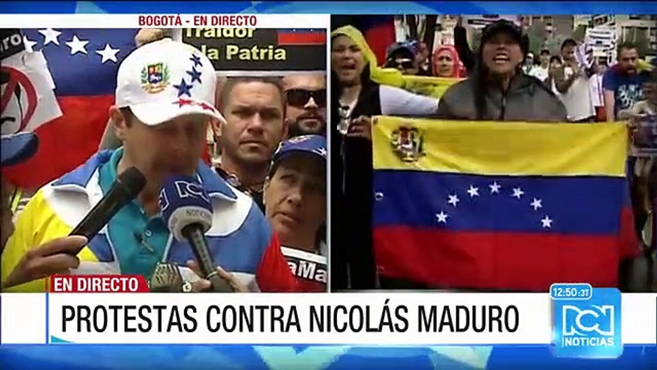 En Bogotá hay protestas contra Nicolás Maduro