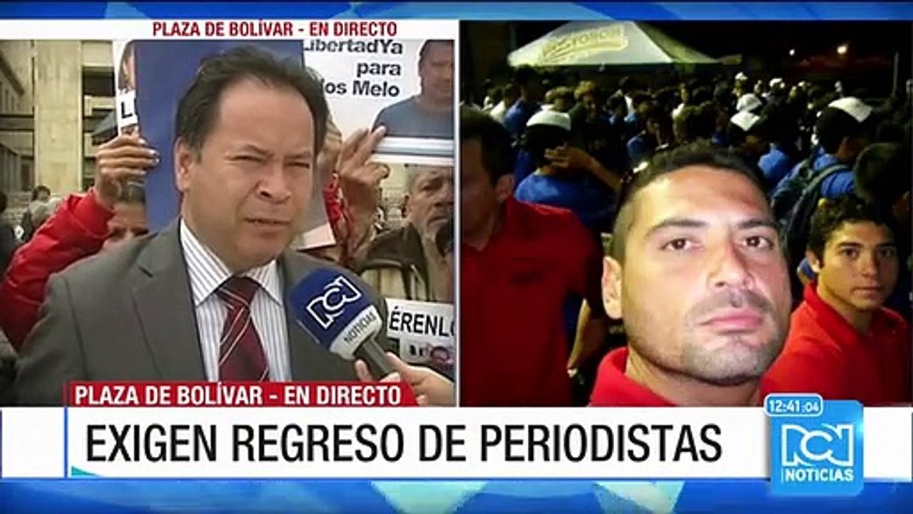 Organizaciones piden en la Plaza de Bolívar de Bogotá la liberación de periodistas