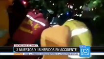 Accidente en vía del Valle del Cauca dejó tres muertos y 15 heridos
