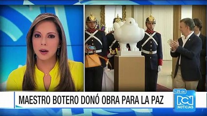 El maestro Fernando Botero donó a la Casa de Nariño una escultura de la paz