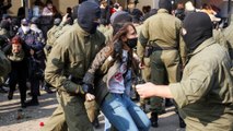 Belarus police violently detain dozens of female protesters