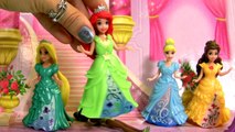 Play Doh Design-A-Dress For 7 Disney Princess MagiClip Dolls using Play-Dough Magic Clip 2015