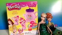 Play Doh Sparkle Belle's Tea Party Set with Disney Frozen Fever Anna Elsa Disney Kids Toys