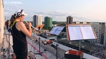Germany: socially distanced rooftop symphonic concert
