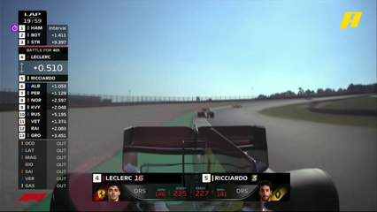 ريكاردو يمر بكل سهولة من سيارة شارل لوكلير