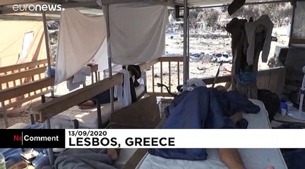 Dans les décombres du camp de Moria en Grèce