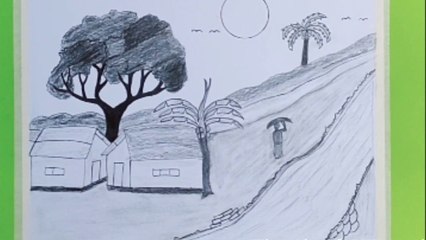 How To Draw Easy And Simple Scenery Landscape Drawing Step By Step For Beginner's