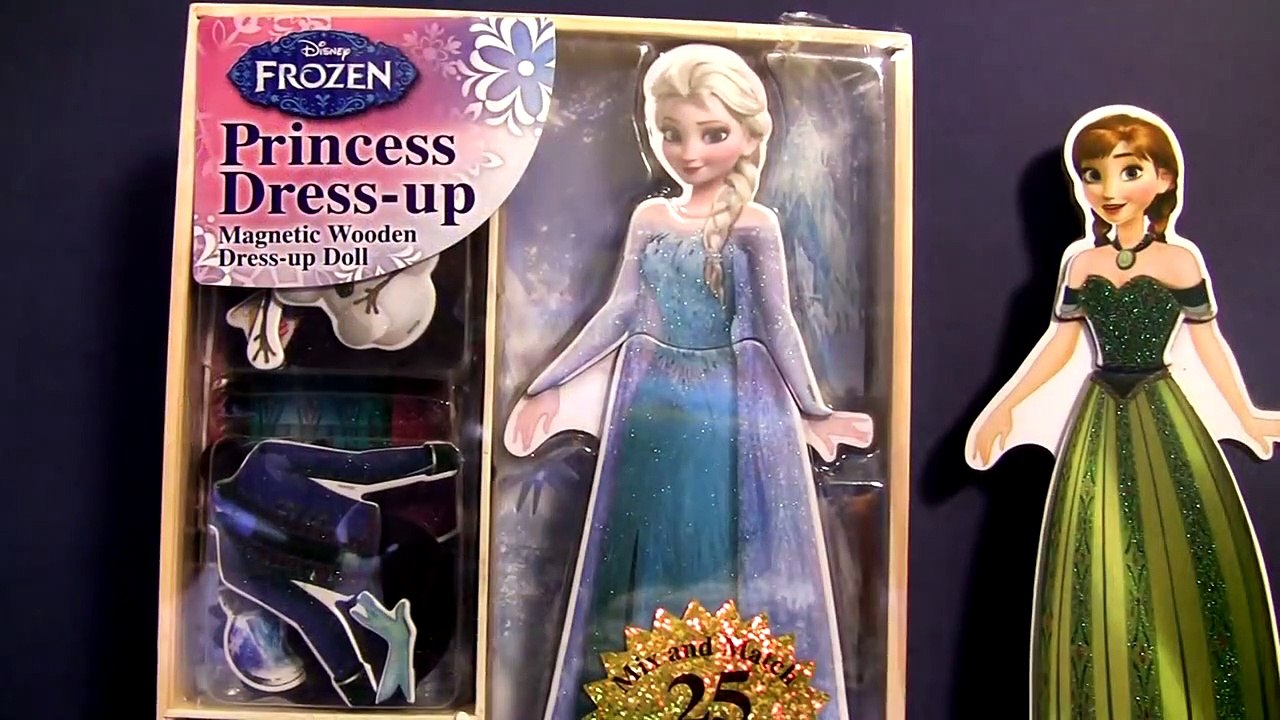 Disney Frozen Elsa Dress-Up Magnetic Wooden Doll & Princess Anna Coronation  Dress Muñeca de madera