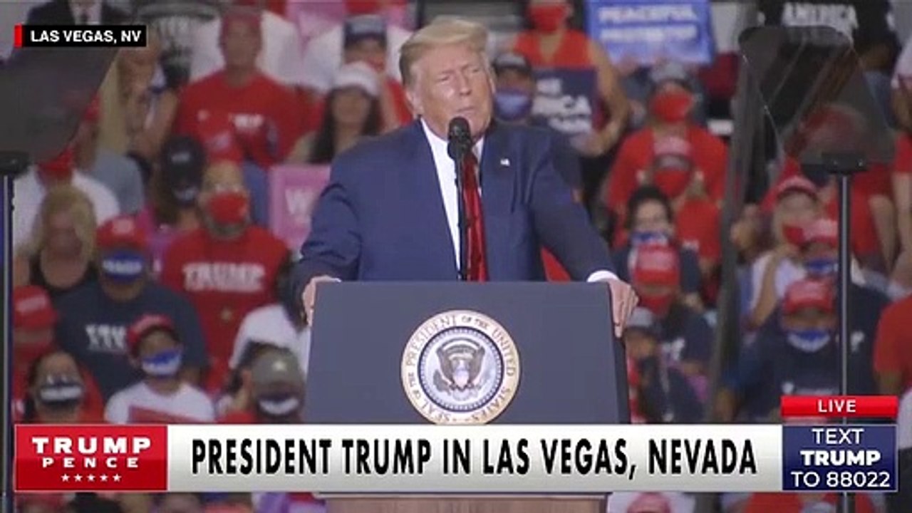 Trump demands states reopen at packed Nevada rally