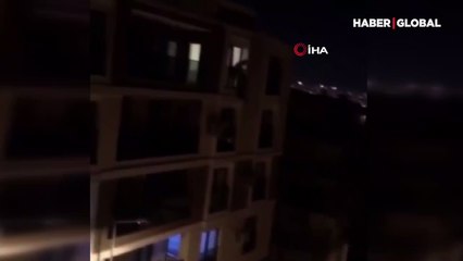 Sinir krizi geçirerek 5. kattan atlamaya kalkan kadını alt kattaki genç kurtardı