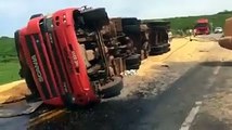 Runaway Truck - What Could Go Wrong if you straighten a toppled truck but don't put the gear on the right slot