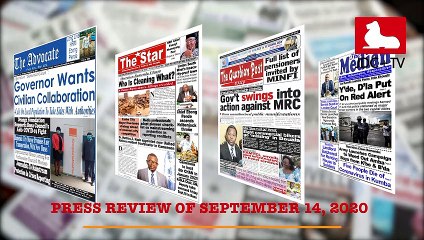 CAMEROONIAN PRESS REVIEW OF SEPTEMBER 14, 2020