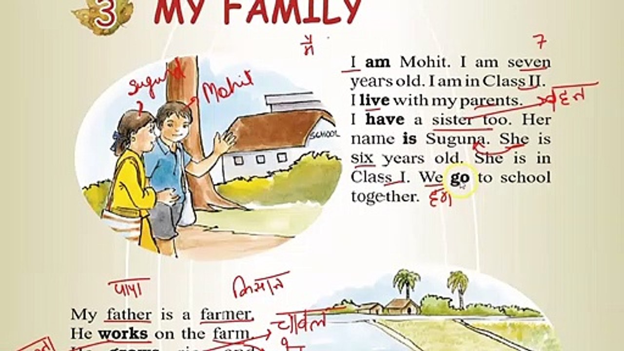 My Family chapter-3 class-2 _Raindrops_English_page-8,9_ part-1_explanation with full bookwork_NCERT_1