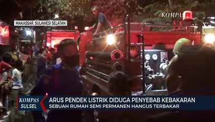 Sebuah Rumah Semi Permanen Hangus Terbakar