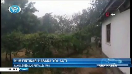 Mahalle mezarlığı alev alev yandı