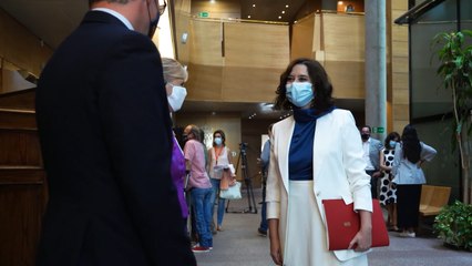 Ayuso llega al pleno del Debate del Estado de la Región en la Asamblea