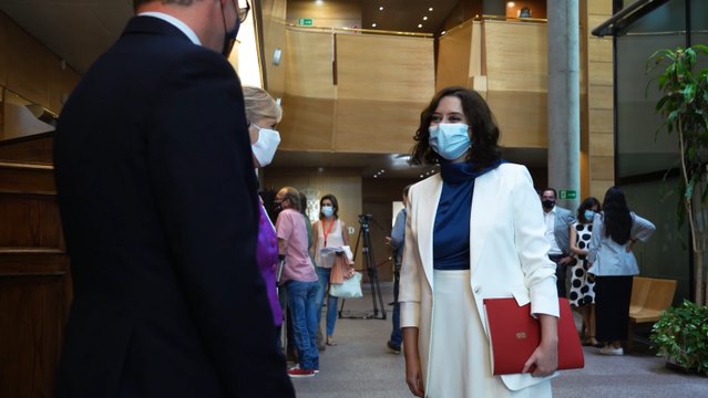 Ayuso llega al pleno del Debate del Estado de la Región en la Asamblea