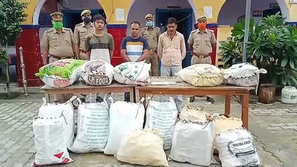 शराब तस्करी करने वाले तीन तस्करों को 40 पेटी अवैध शराब सहित गिरफ्तार किया