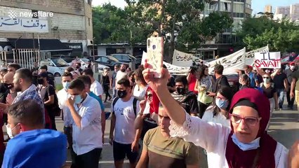 Protesters in Beirut take to the streets to demonstrate against government