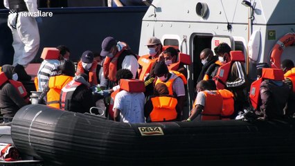 Further footage of migrants brought ashore by UK Border Force