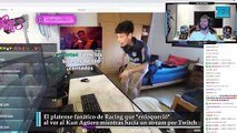 El platense fanático de Racing que enloqueció al ver al Kun Agüero mientras hacía un stream por Twitch