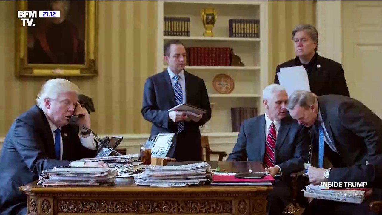 Depuis le bureau ovale, Donald Trump aime travailler dans le bruit, entouré d’un staff éclectique