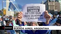 شاهد: احتجاجات واسعة ضد إجراءات الحجر الصحي وقضايا الفساد في الأرجنتين