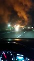 Incendio tra Andria e Barletta - fumo visibile a grande distanza sulla strada