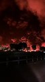 Cielo rosso per l'incendio tra Andria e Barletta