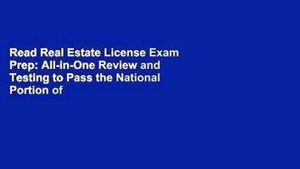 Read Real Estate License Exam Prep: All-in-One Review and Testing to Pass the National Portion of