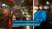 Tiendas de campaña del Frente Anti-AMLO quedan vacías a un día de plantón