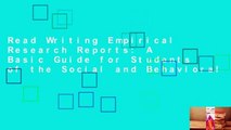 Read Writing Empirical Research Reports: A Basic Guide for Students of the Social and Behavioral