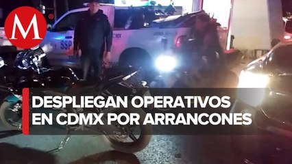 Remiten 125 motos al corralón por participar en arrancones en la CdMx
