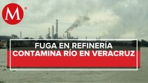 Reportan fuga de combustible sobre río Coatzacoalcos, en Veracruz